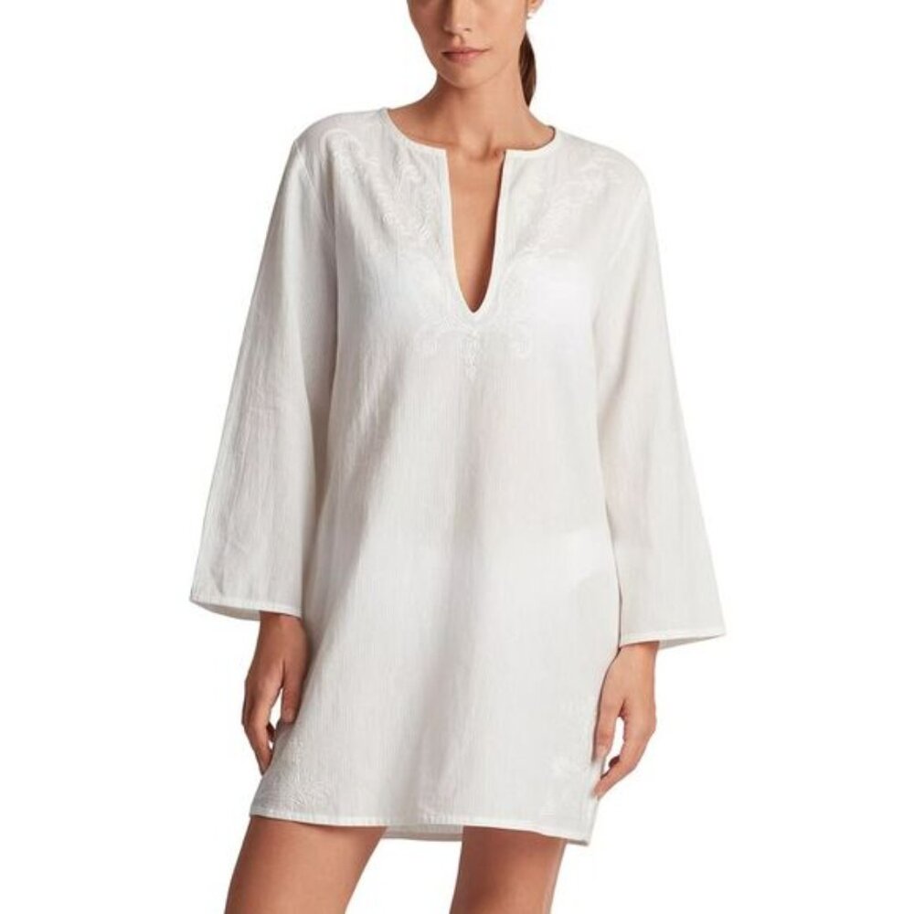 Lauren Ralph Lauren Womens Embroidered Tunic Cover-Up X-Small White - NWT $125